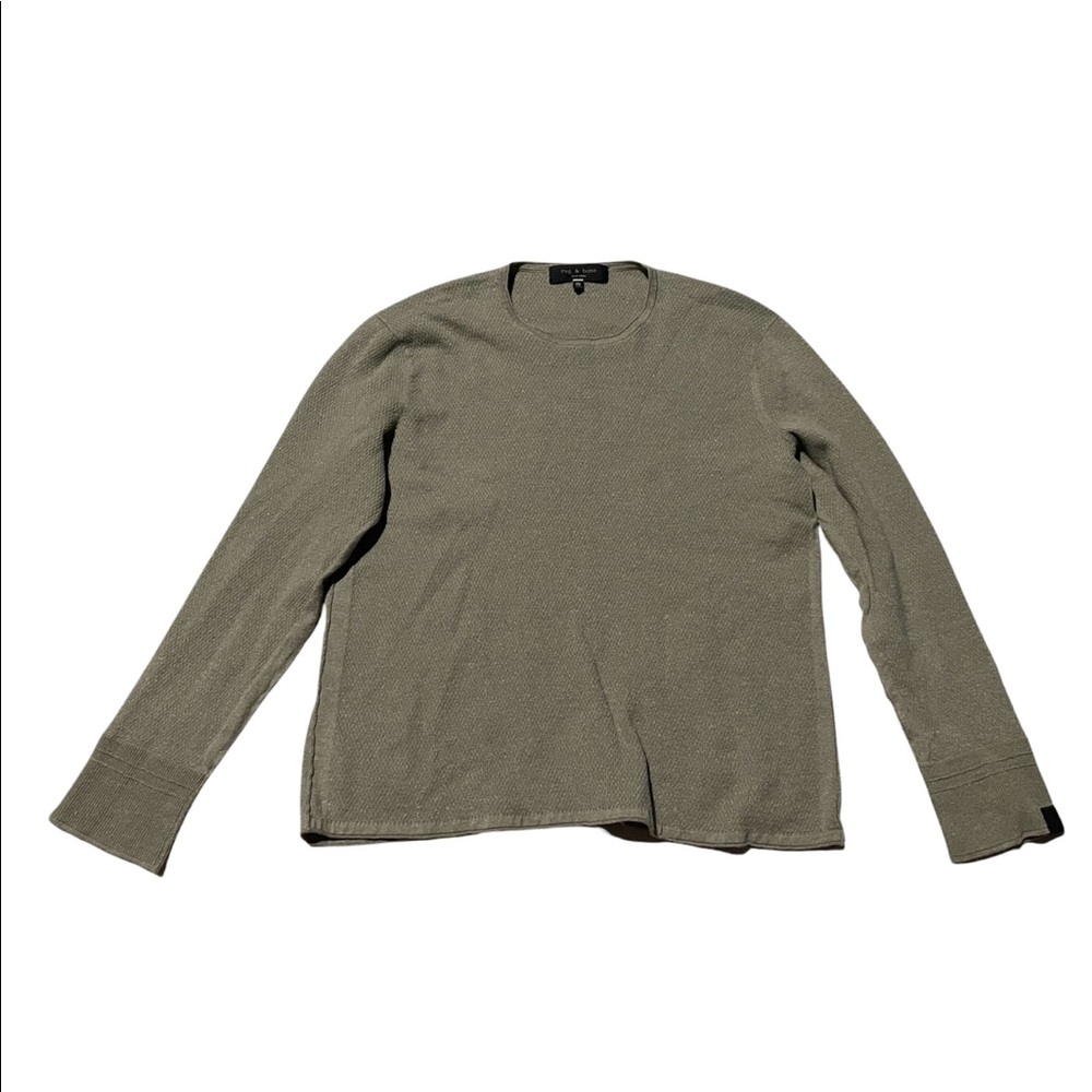 Rag & Bone Mens Gray Davis Slim Fit Crewneck Pullover Ribbed Sweater Size XL